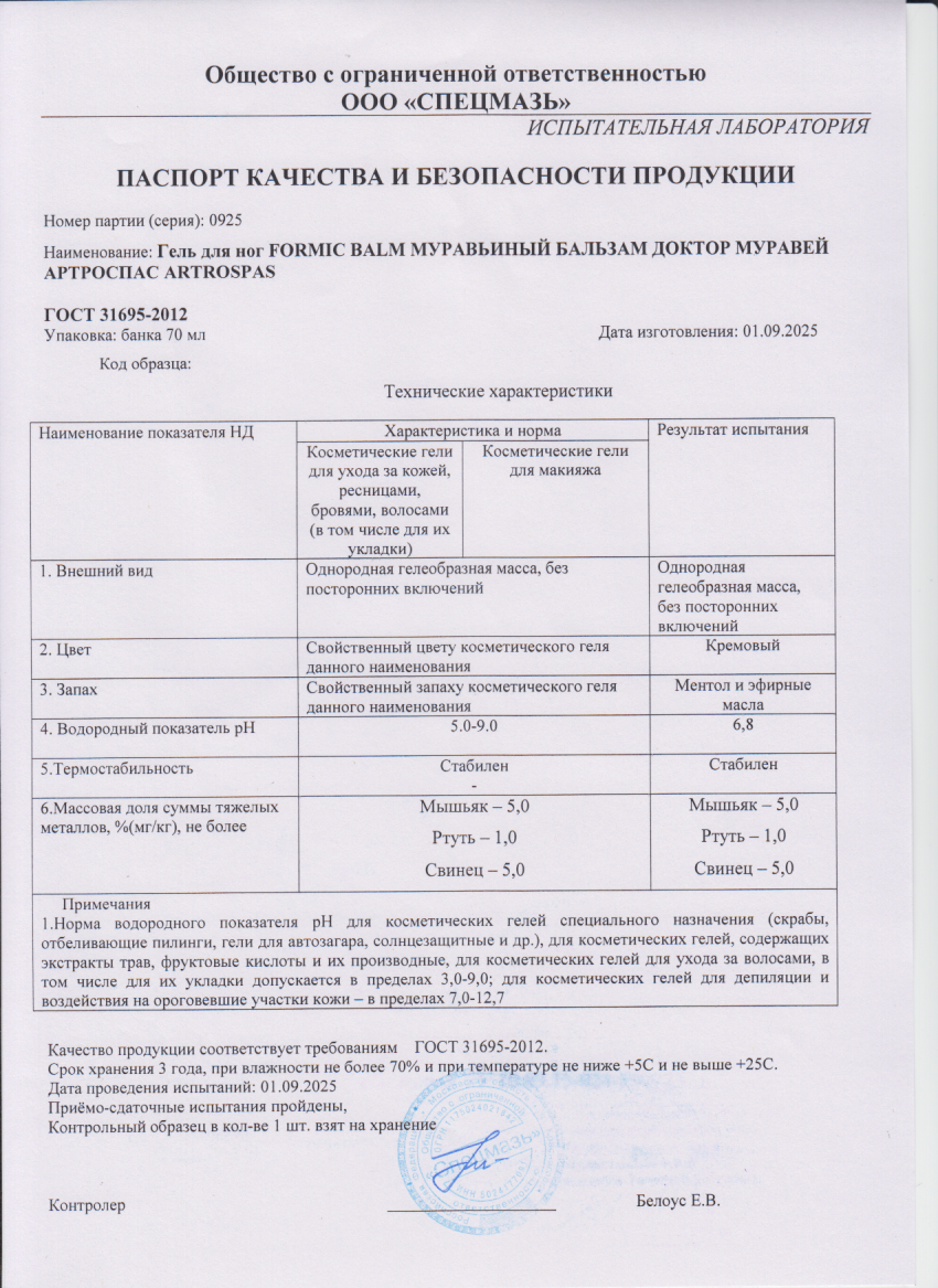 Паспорт №092025